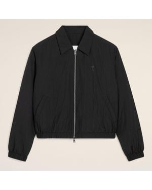 Ami Paris Crinkle Tech-Shell Jacket - Black