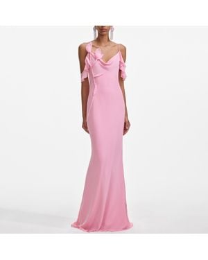 Self-Portrait Satin Maxi Dress - Pink
