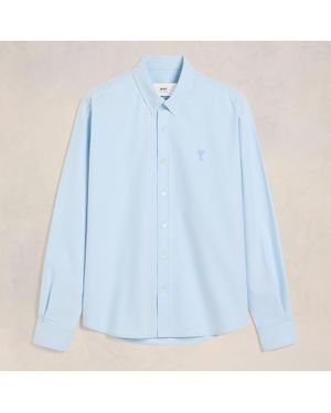 Ami Paris Cotton-Corduroy Classic Fit Shirt - Blue