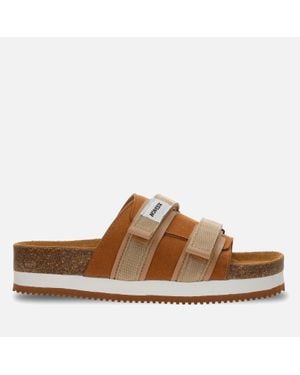 Novesta Partisan Faux Suede Slide Sandals - Brown