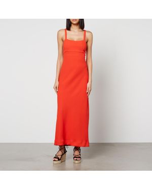 RIXO London Brennan Wool-Cloqué Midi Dress - Red
