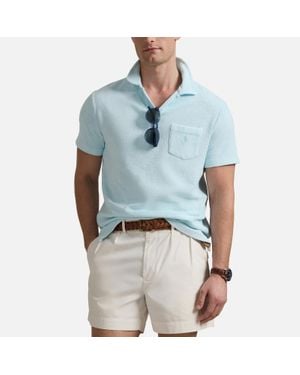 Polo Ralph Lauren Johnny Collar Cotton Terry Polo Shirt - Blue
