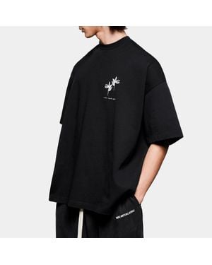 MKI Miyuki-Zoku Miyuki Zoku Ink Flower Cotton-Jersey T-Shirt - Black