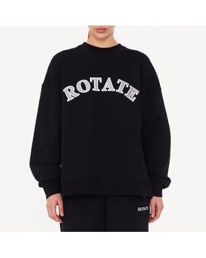 ROTATE SUNDAY Cotton-Jersey Relaxed Sweatshirt - Black