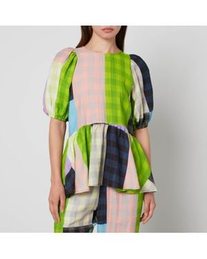Stine Goya Liw Checked Jacquard Blouse - Green