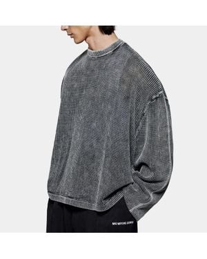 MKI Miyuki-Zoku Miyuki Zoku Woven Cotton Long-Sleeve Top - Gray