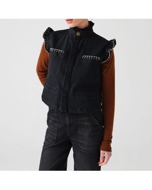 seventy + mochi Pablo Denim Waistcoat - Black