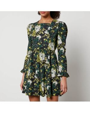 Batsheva X Laura Ashley Prairie Floral-Print Cotton Mini Dress - Green