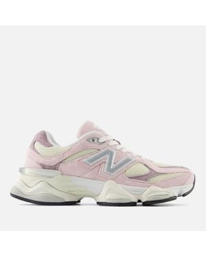 New Balance 9060 Suede And Mesh Sneakers - White