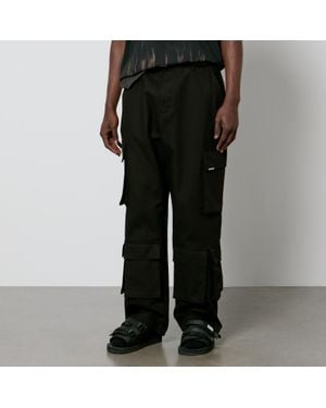 Represent Baggy Cotton Cargo Trousers - Black