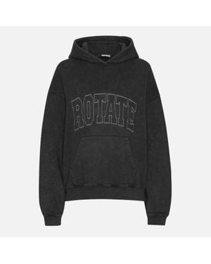 ROTATE SUNDAY Washed Heavy Cotton-Jersey Hoodie - Black