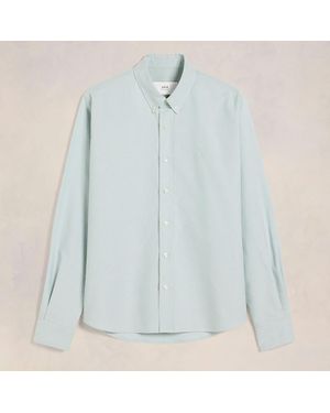 Ami Paris Cotton-Corduroy Classic Fit Shirt - Blue