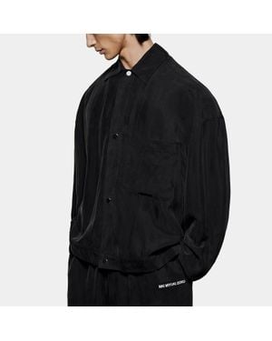 MKI Miyuki-Zoku Miyuki Zoku Sandwash Cupro-Blend Trucker Jacket - Black