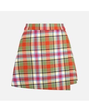 Vivienne Westwood Cut Off Wool Skirt - Red