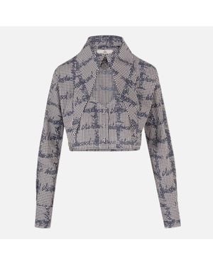 Vivienne Westwood Cut Off Heart Cotton-Poplin Shirt - Gray