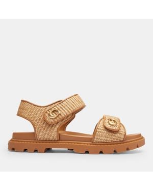 COACH Brynn Straw Sandals - Brown