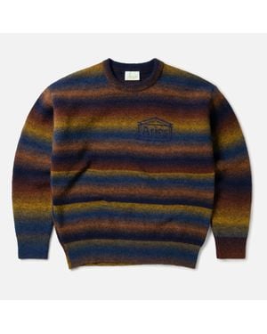 Aries Space Dye Intarsia-Knit Jumper - Blue