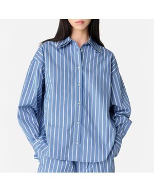Axel Arigato Tailored Striped Cotton-Poplin Shirt - Blue