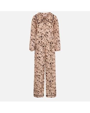 It's 9pm Frenchie Leopard Rayon Pyjama Set - Natural