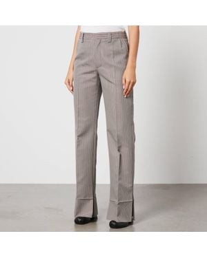 パンツ Marni Multicolor Houndstooth Wool Blend Straight Pants パンツ Marni Multicolor Houndstooth Wool Blend Straight