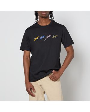Paul Smith Row Logo Cotton-Jersey T-Shirt - Blue