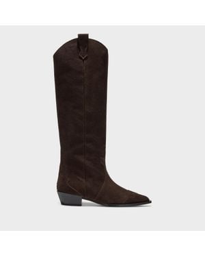 Aeyde Aruna Suede Knee-High Boots - Brown