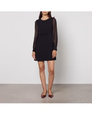 Max Mara Ritmo Crepe And Chiffon Dress - Black