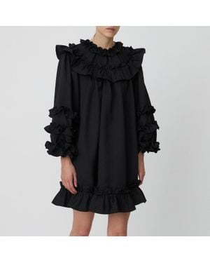 Stella Nova Cloqué Frill Dress - Black