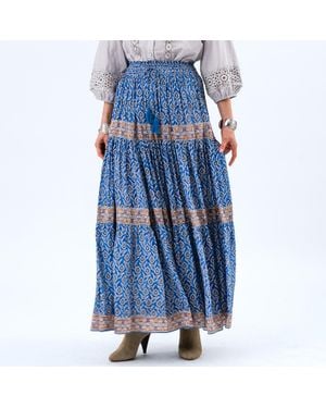 Lolly's Laundry Diamond Crepe De Chine Maxi Skirt - Blue