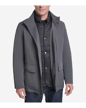 Cole Haan Sleek Rain 3-In-1 Jacket - Gray