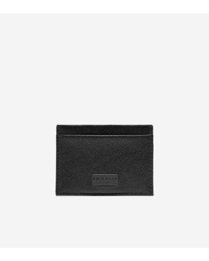 Cole Haan Saffiano Card Case With Ornament - Black