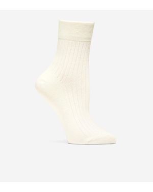 Cole Haan Women's Ribbed Anklet Socks - White
