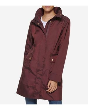 Cole Haan Signature Packable Hooded Rain Jacket - Purple
