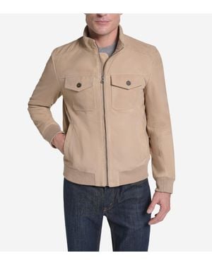 Cole Haan Suede Harrington Jacket - Blue