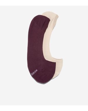 Cole Haan 2-Pair Combed Cotton No Show Liner Socks - Purple