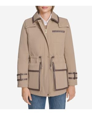 Cole Haan Insulated Twill Rain Parka - Natural