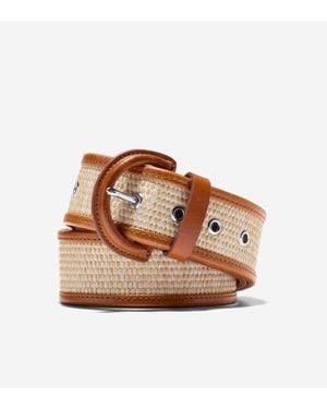 Cole Haan 45Mm Raffia Textured Belt - Brown