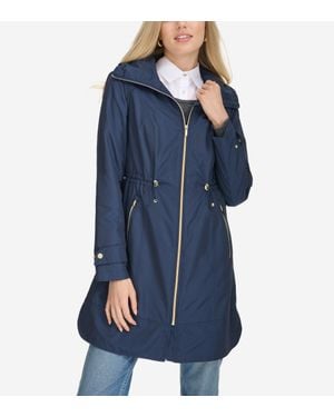 Cole Haan Packable Rain Jacket - Blue