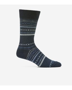 Cole Haan Fair Isle Dress Crew Socks - Blue