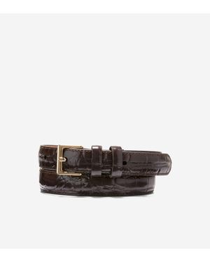 Cole Haan Skinny Square Harness Belt - Brown