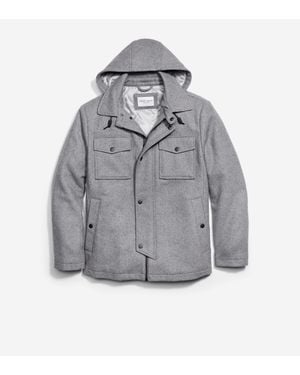 Cole Haan Wool Twill Field Jacket - Gray