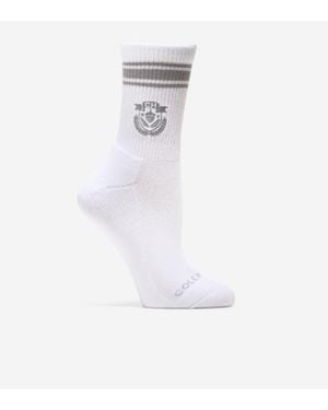 Cole Haan Embroidery Quarter Socks - White