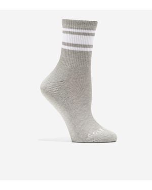Cole Haan Ribbed Mid Crew Socks - White