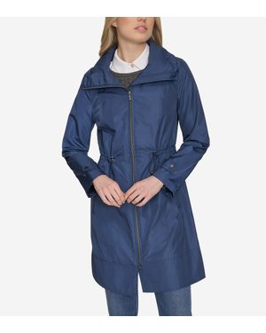Cole Haan Packable Rain Jacket - Blue
