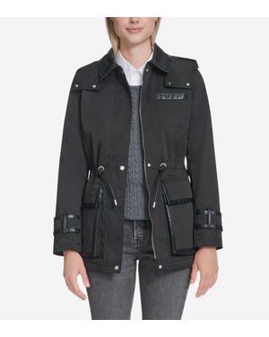 Cole Haan Insulated Twill Rain Parka - Black