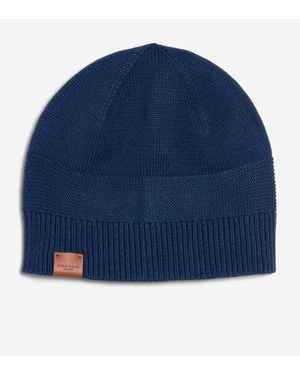 Cole Haan Textured Midweight Beanie - Blue