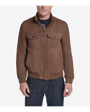 Cole Haan Suede Harrington Jacket - Brown