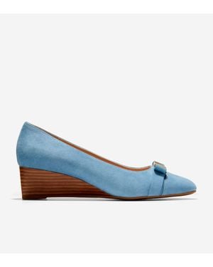 Cole Haan Go-To Malta Bow Wedges - Blue