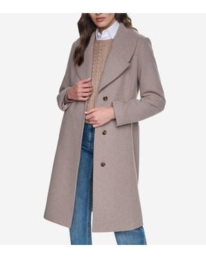 Cole Haan Large Collar Wool Coat - Brown