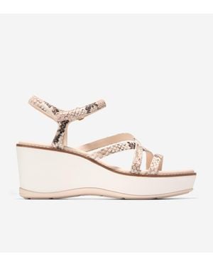 Cole Haan Women's Grand Ambition Azzura Strappy Wedge Sandal - White